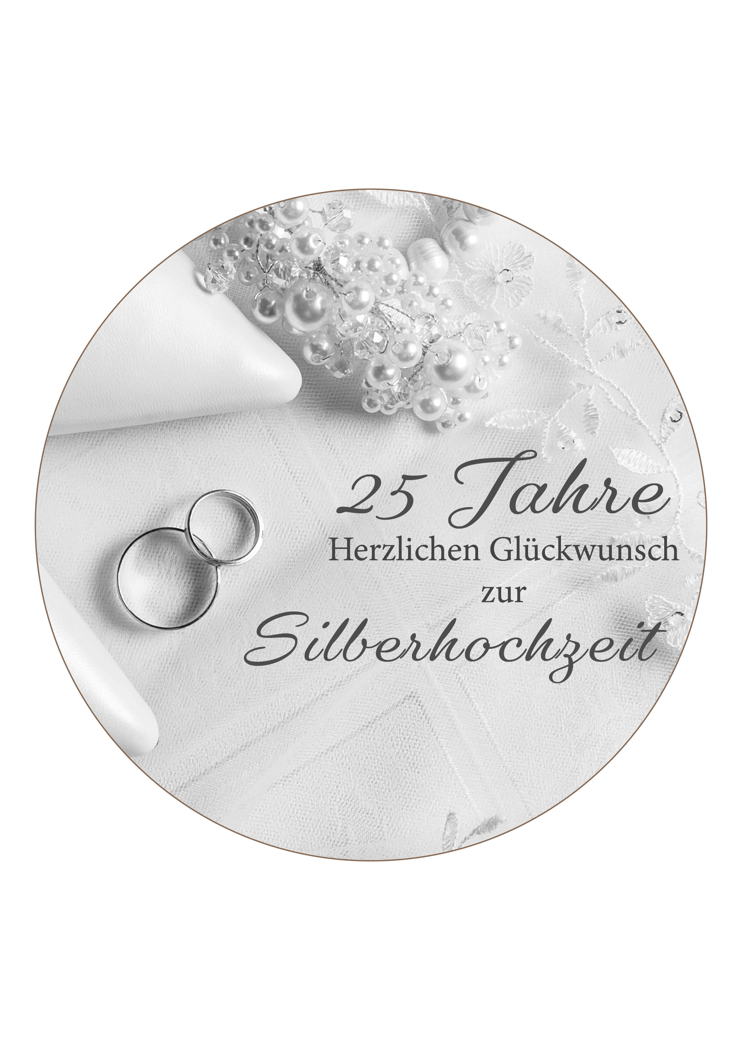 Tortenaufleger Silberhochzeit
