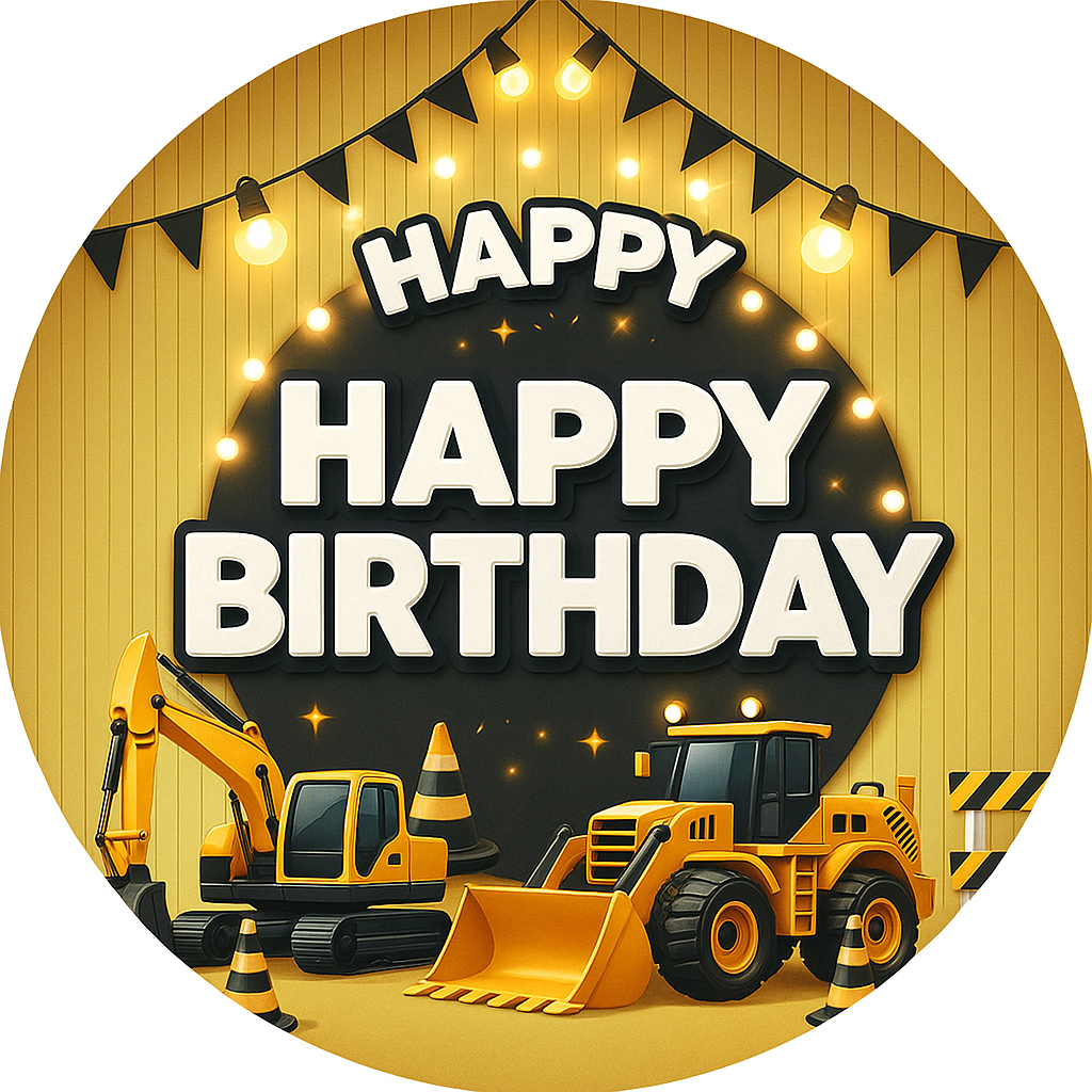 Tortenaufleger Geburtstag Baufahrzeuge