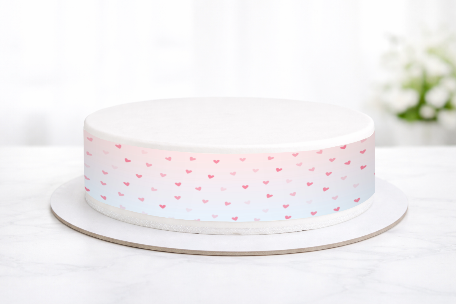 Tortenband Herzen rosa