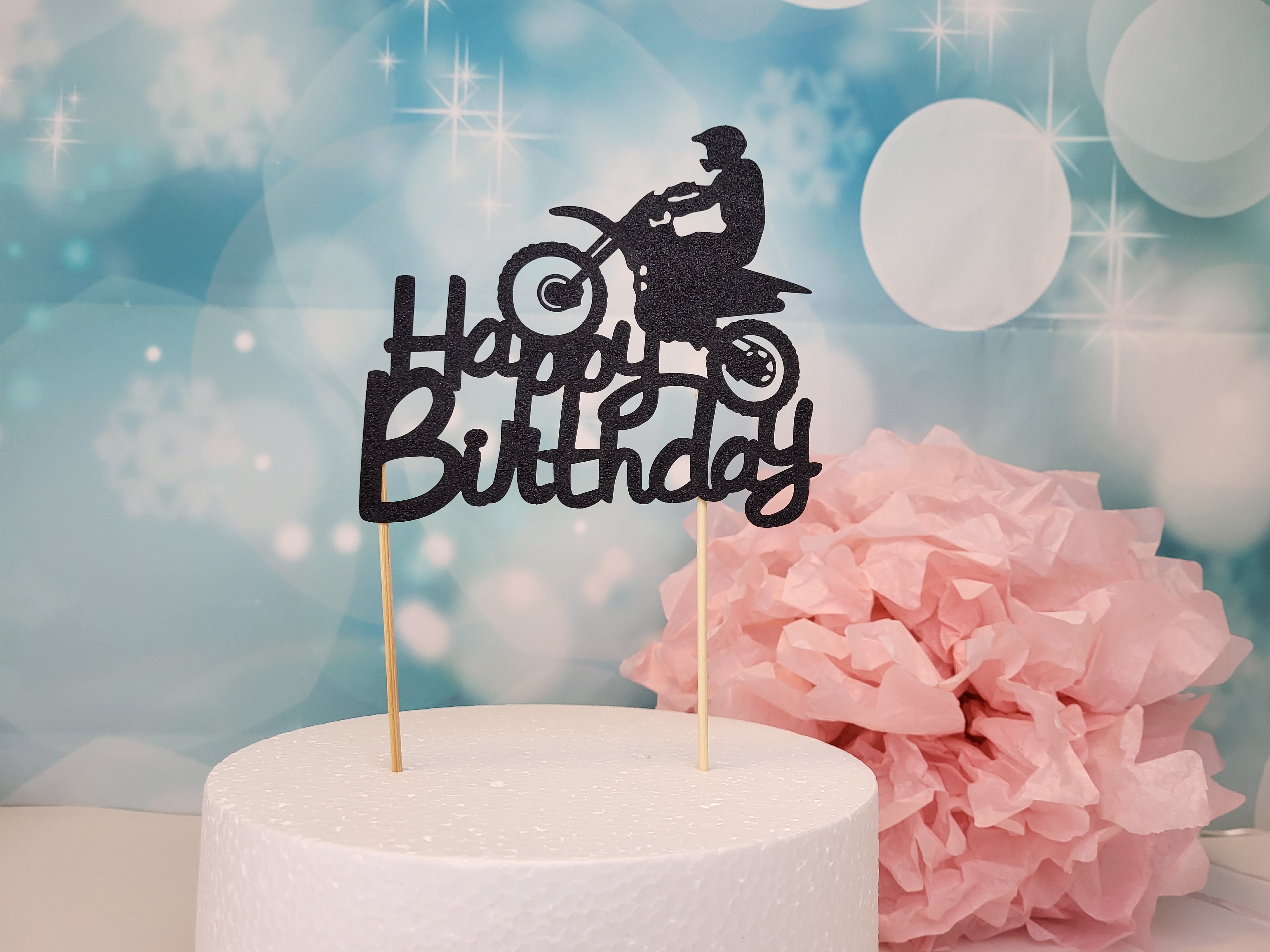 Cake Topper Happy Birtdhay Motocross