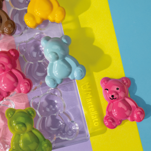 Martellato Schokoladenform Mallow – Teddybär-Form für 6 Schokoladenfiguren