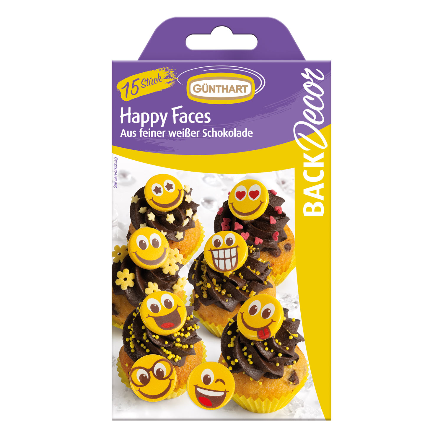 Happy Faces aus weißer Schokolade 15 Stk.