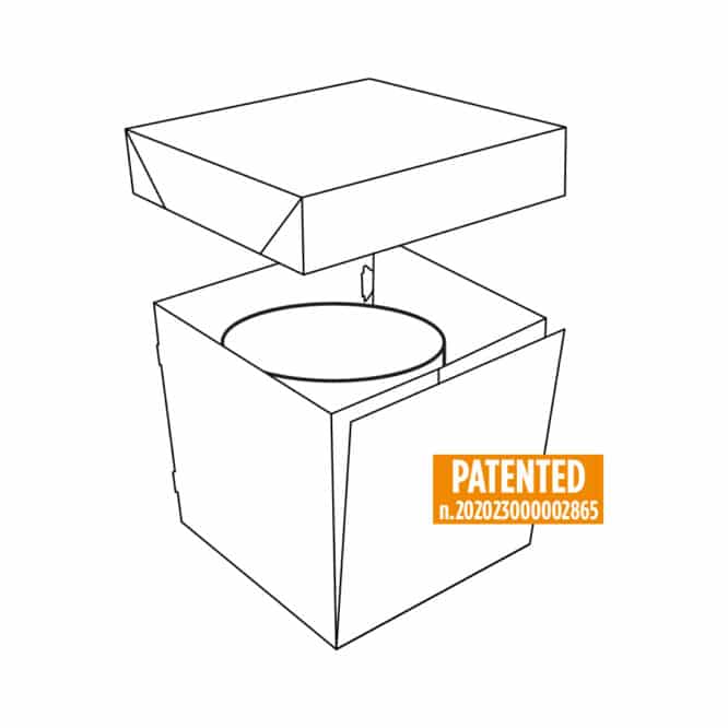 Tortenkarton Weiß 40,5 x 60,5 x 28,5 cm – Patentiertes Design