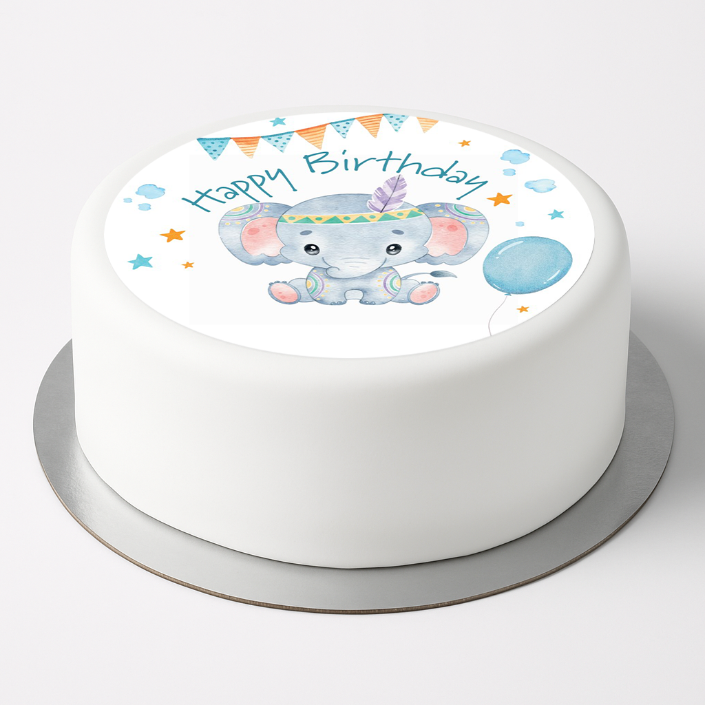 Tortenaufleger Elefant Blau