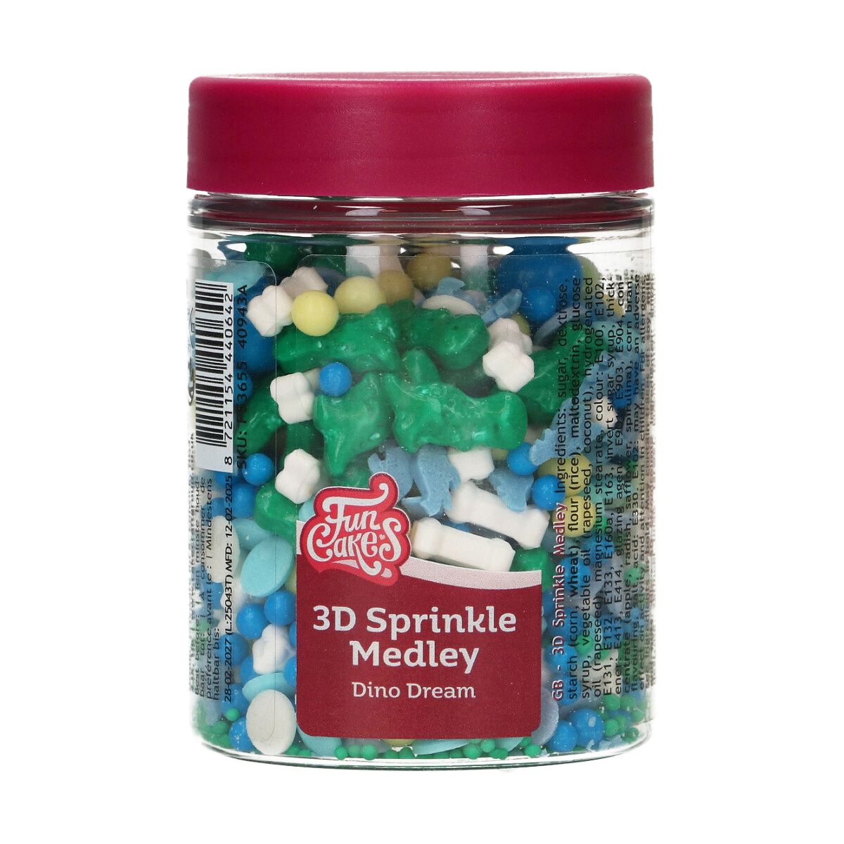 3D Sprinkle Medley Dino Dream 70 g – essbare Dino Streusel für Torten, Cupcakes & Kekse