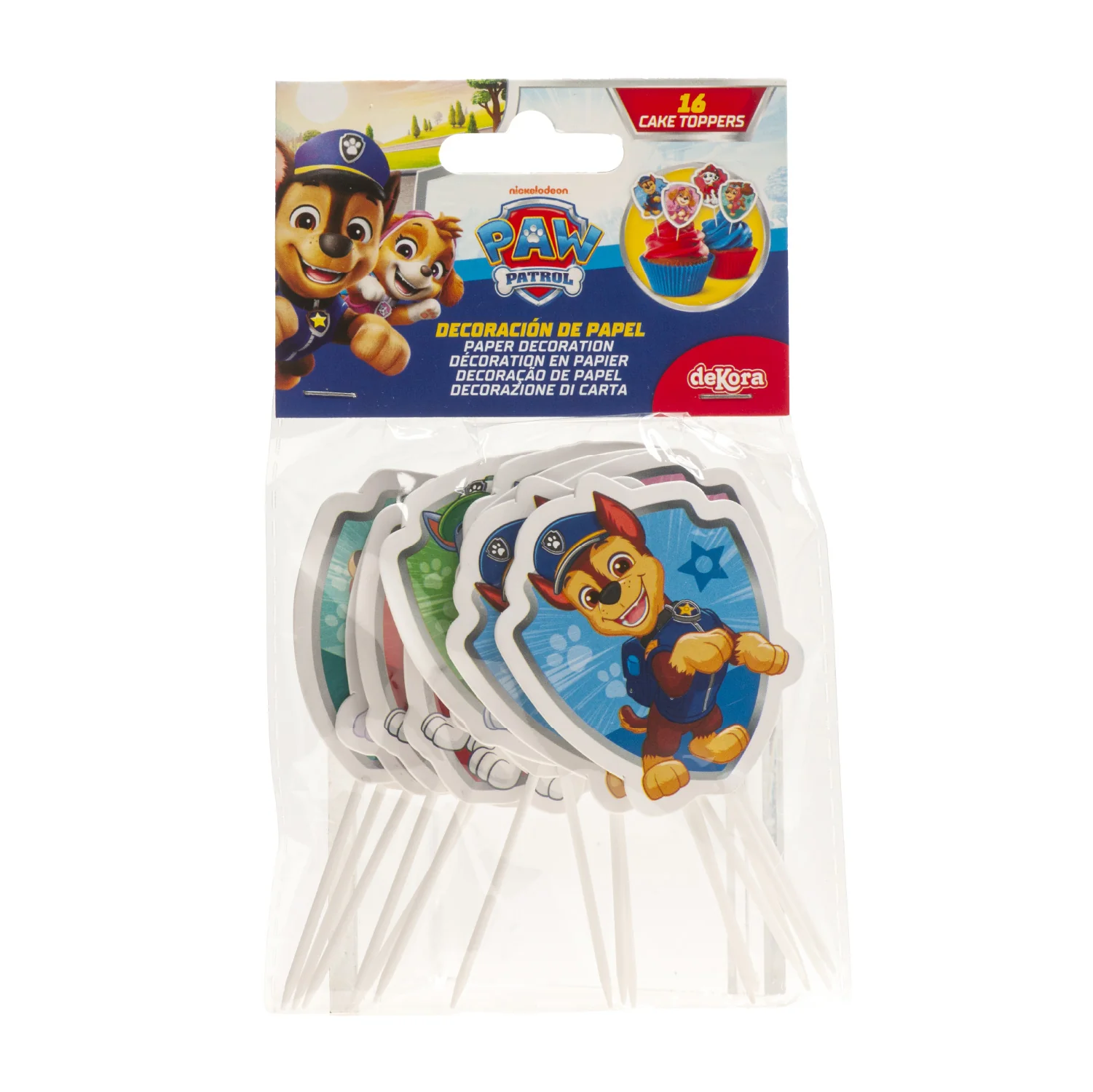 Paw Patrol Cake Topper aus Papier – 16 Stück, 8 Motive