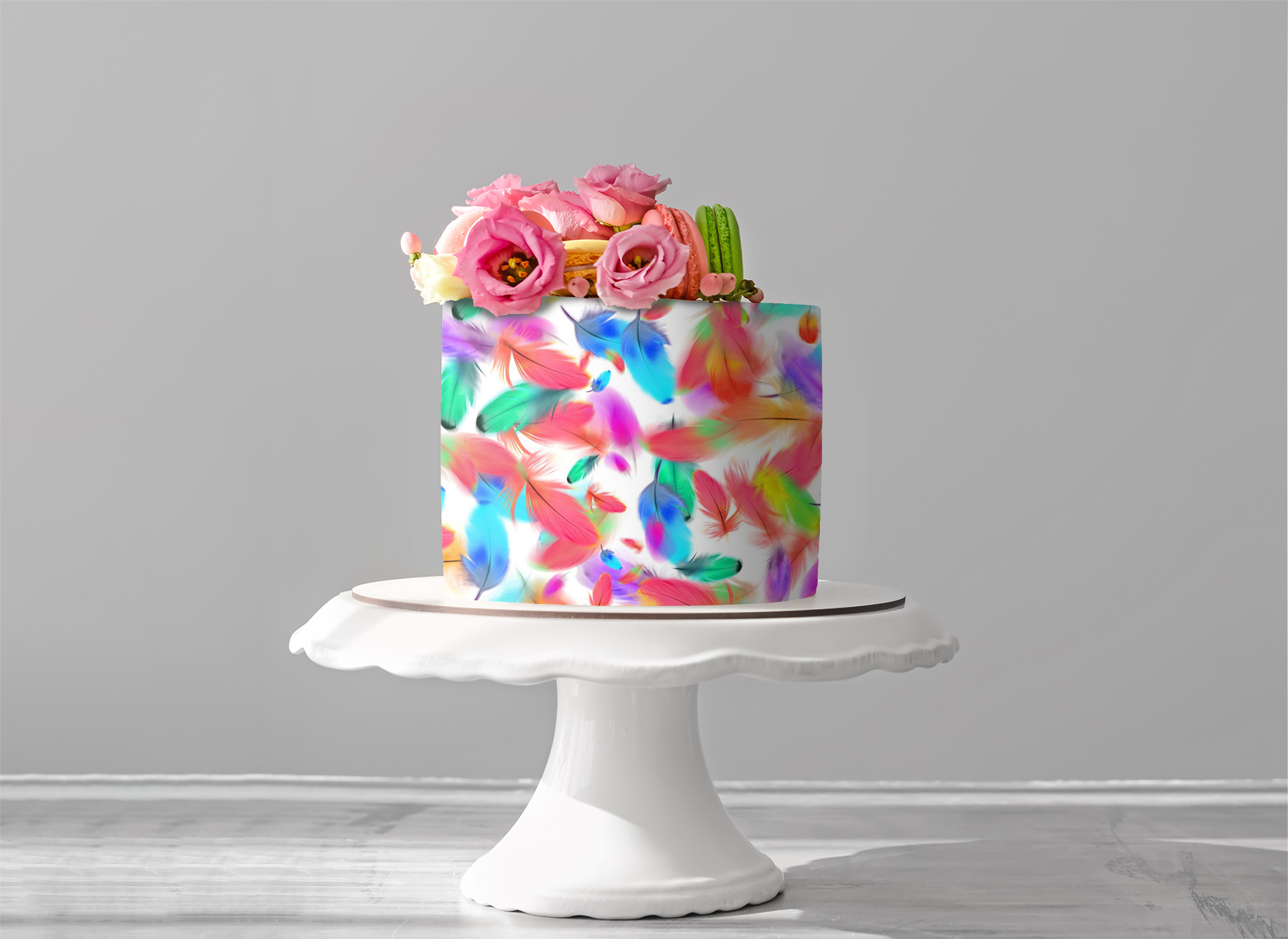 Deko Fondant bunte Federn