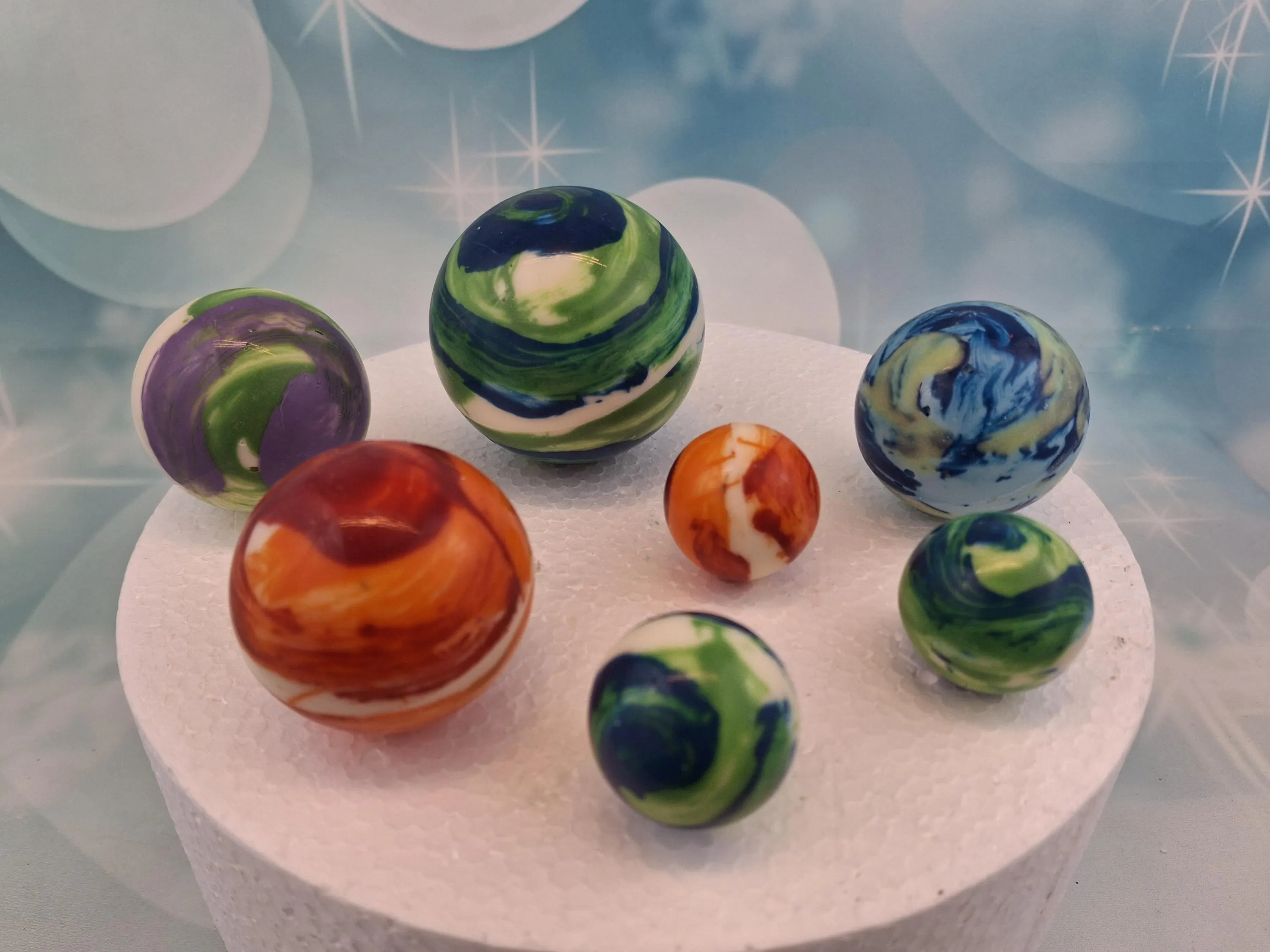 Caketopper Set „Schokoladenplaneten“ – 7-teilig für Weltraumtorten