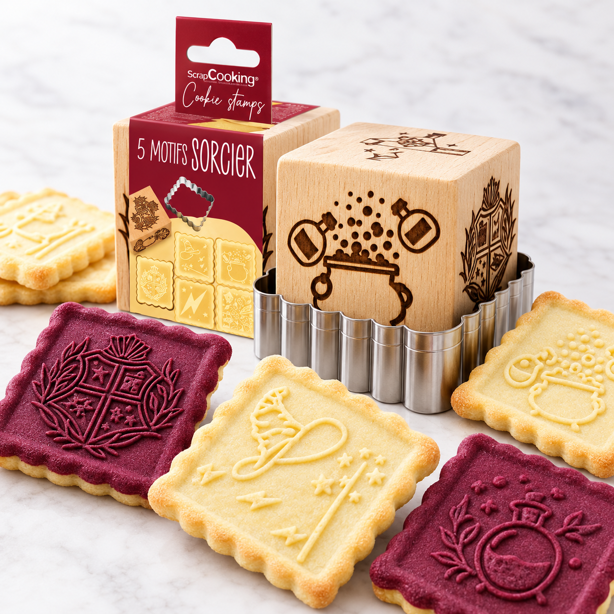 Harry Potter Holz-Cookie-Stempel „Wizard“ + Ausstecher