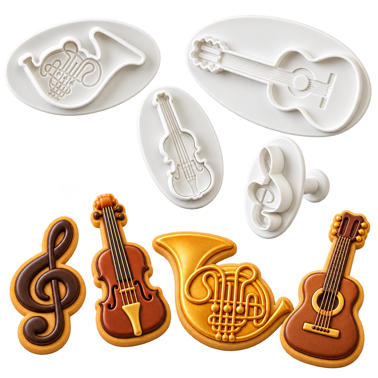 Ausstecher Set Musikinstrumente 4-teilig – Keksausstecher Musik