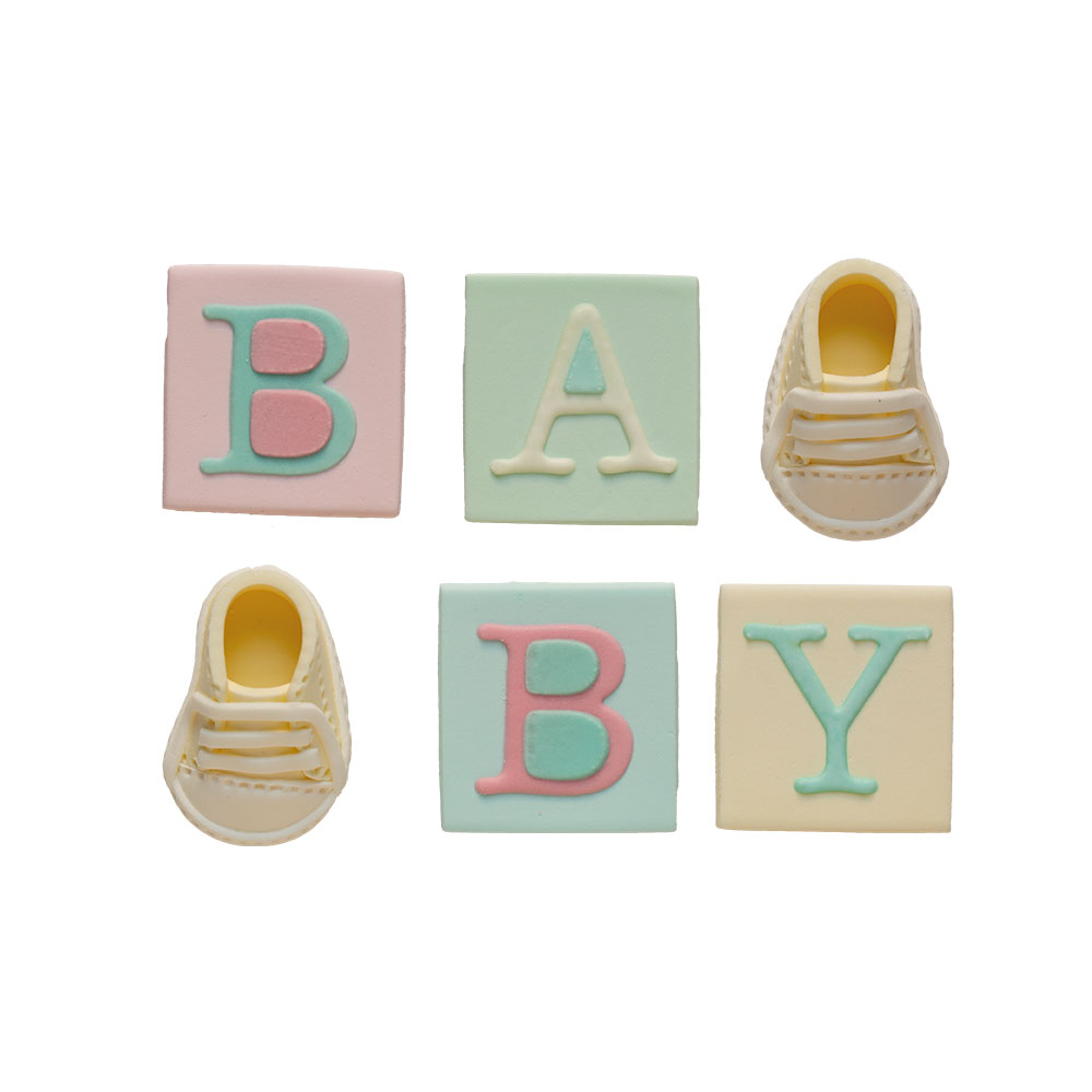 Zuckerdekoration „Baby Party“ – 6-teiliges Set