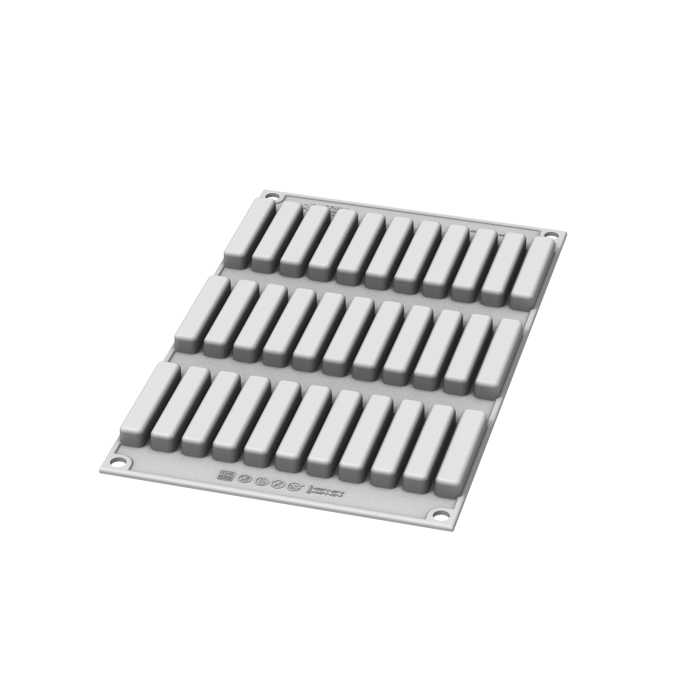 Silikomart Rectangle 6 – Silikonform für Einlagen & Fingers, 60 x 10 x 10 mm