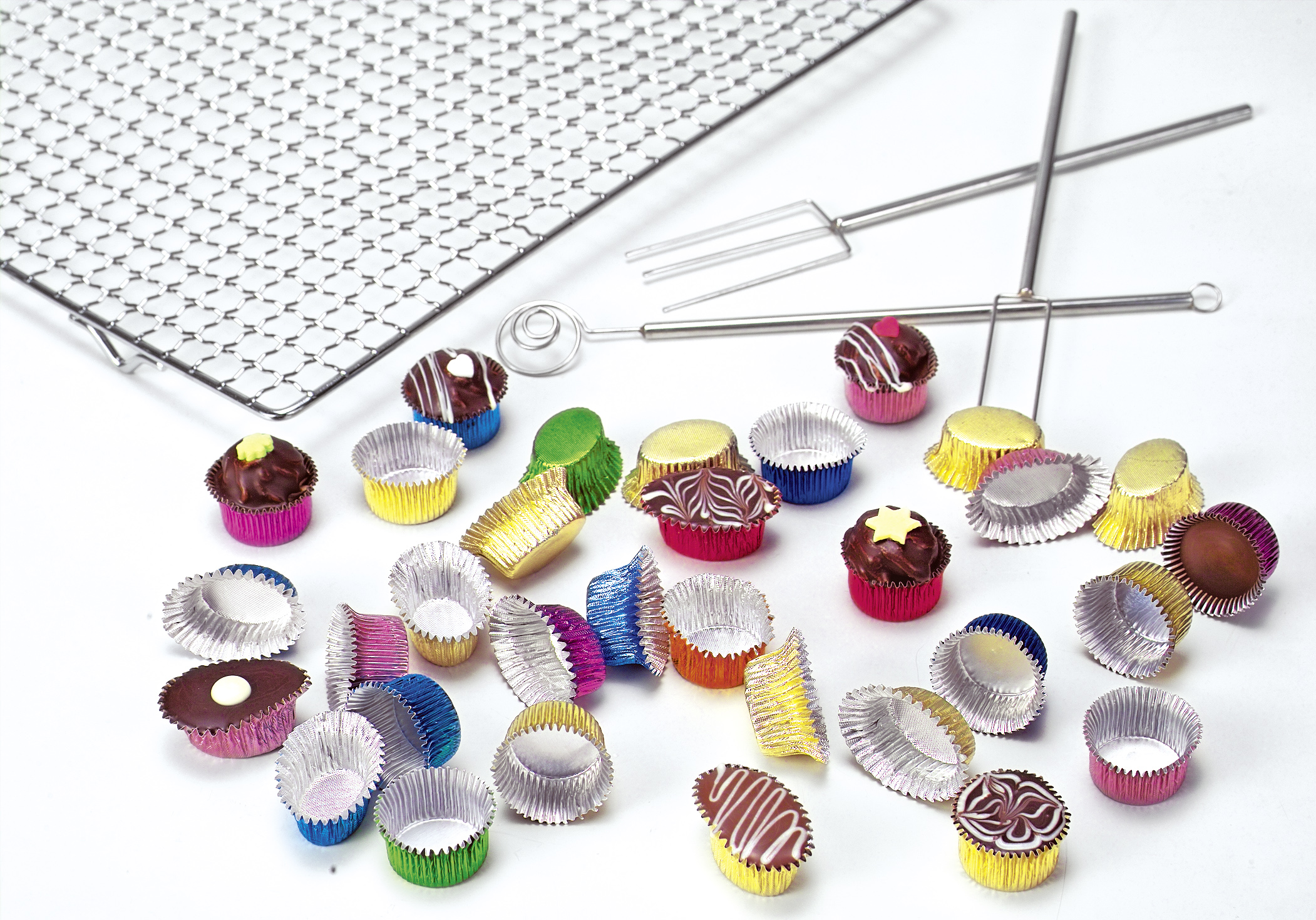 Pralinen Set | Trüffelgitter mit Pralinenwerkzeug