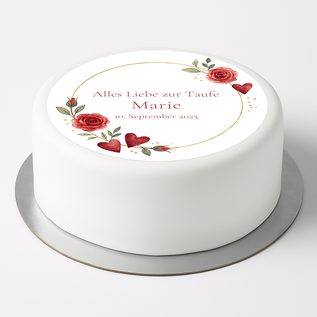 personalisierter Tortenaufleger Taufe 