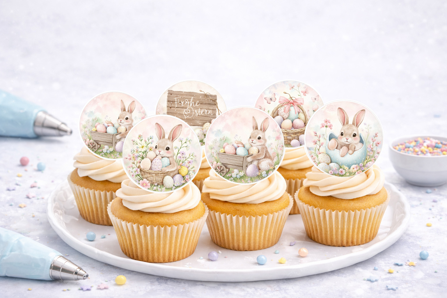 Muffinaufleger Osterhasen Ostern zum Ausschneiden