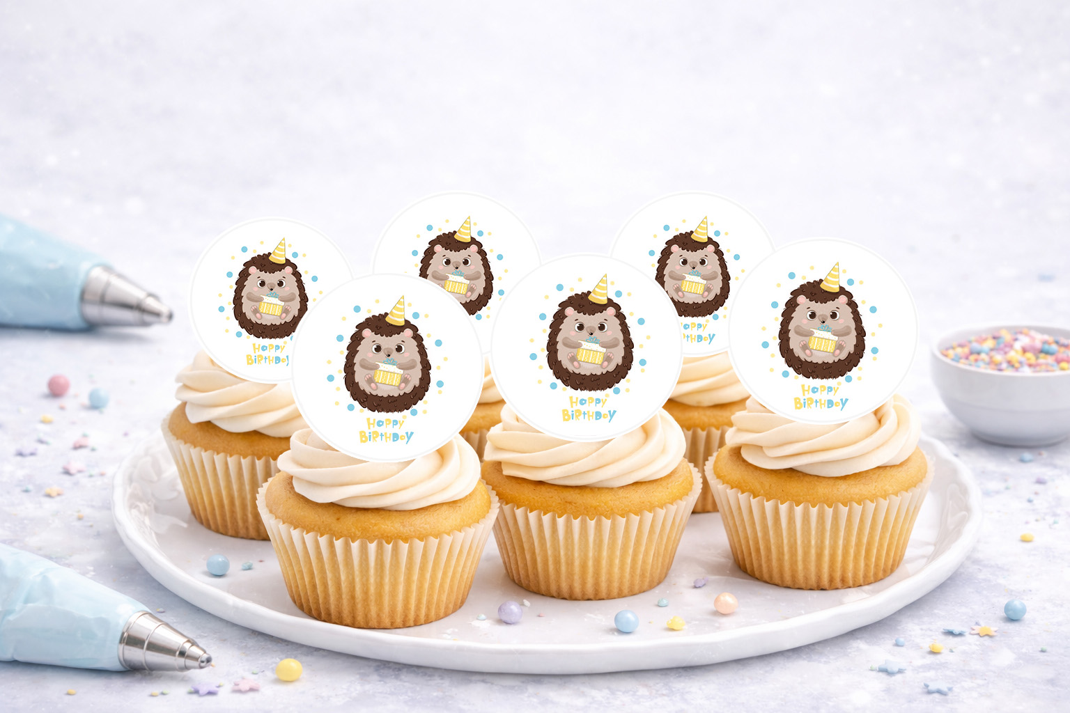 Muffinaufleger Geburtstag  Igel