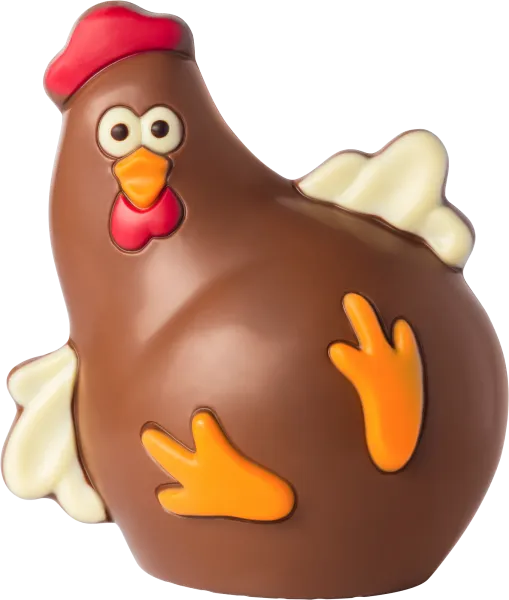 Henne kugelig – Schokoladenfigur aus Vollmilch (125 g)
