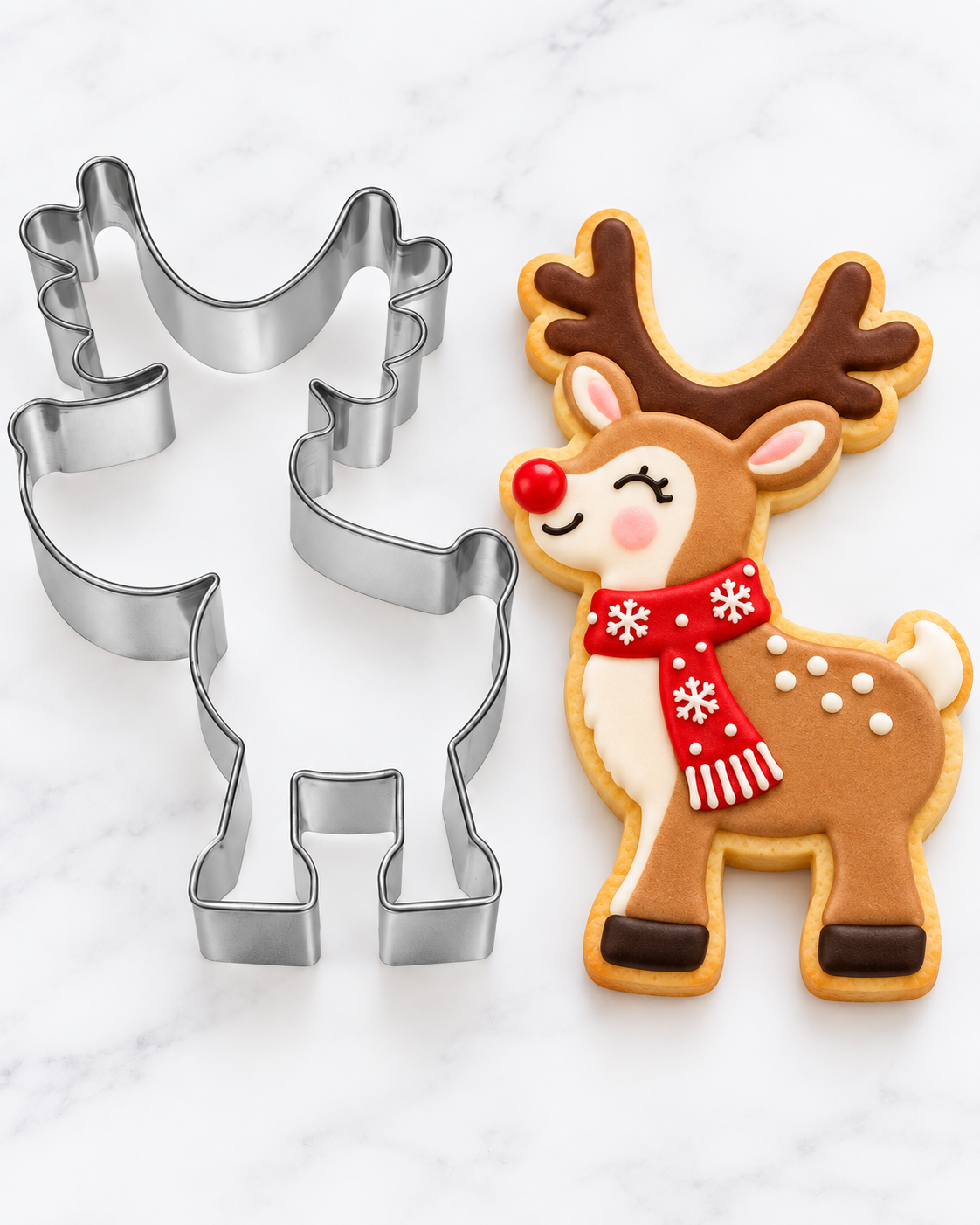 Ausstecher Rentier Rudolf 9 cm – Weihnachts-Keksausstecher A13