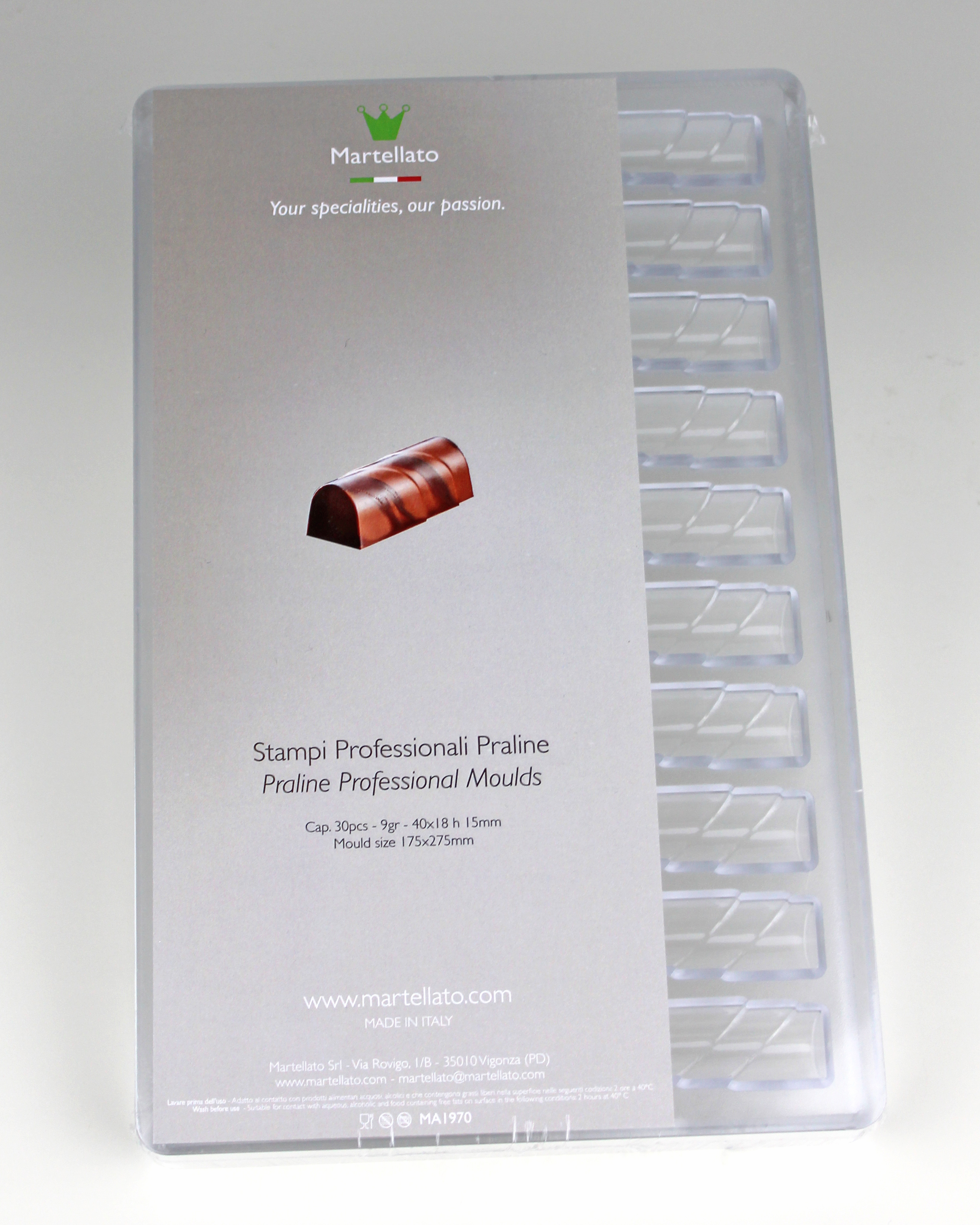 Martellato Tunnel Form – Professionelle BPA FREE Polycarbonat Pralinenform