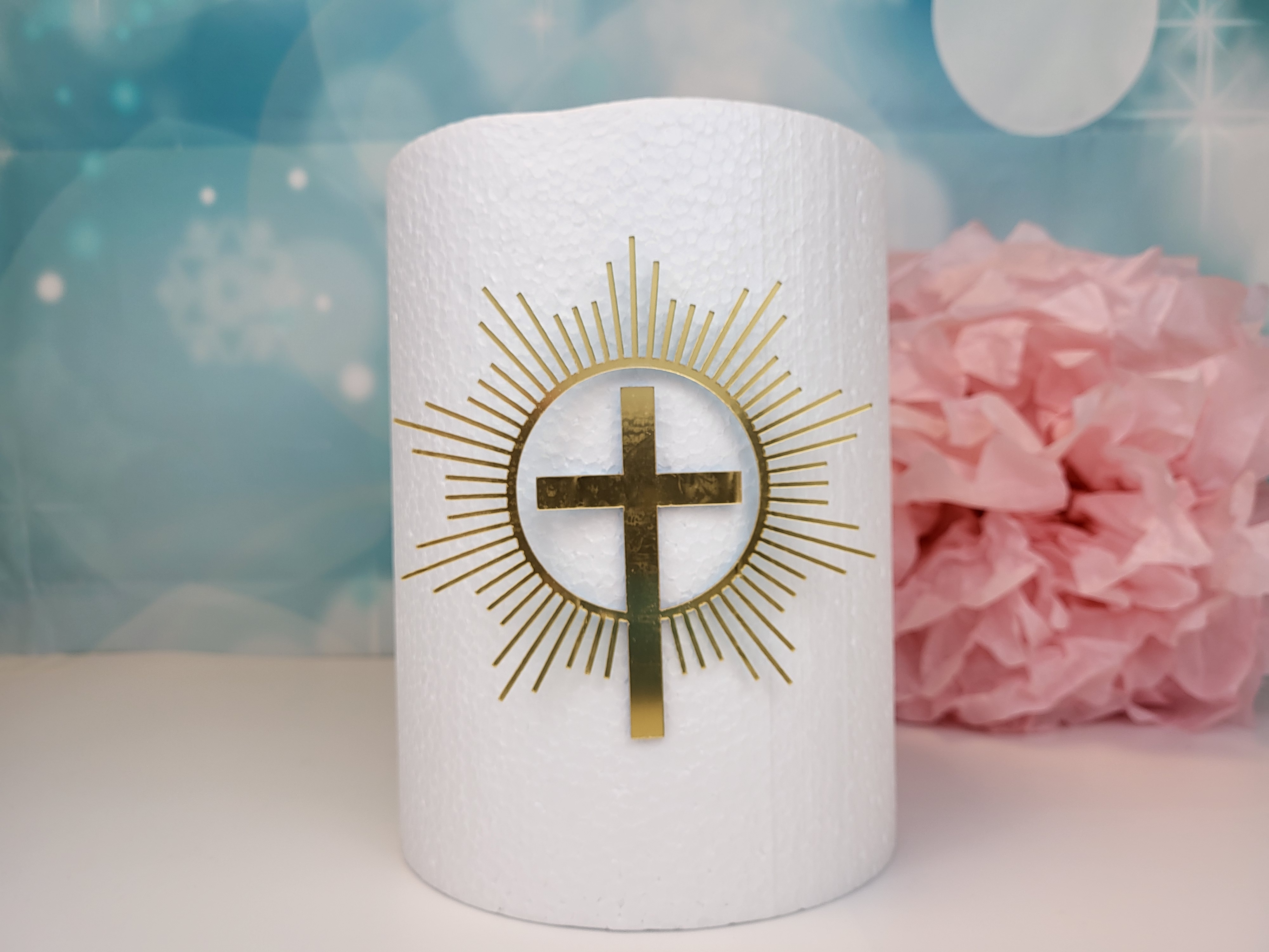 Cake Topper Kreuz gold 