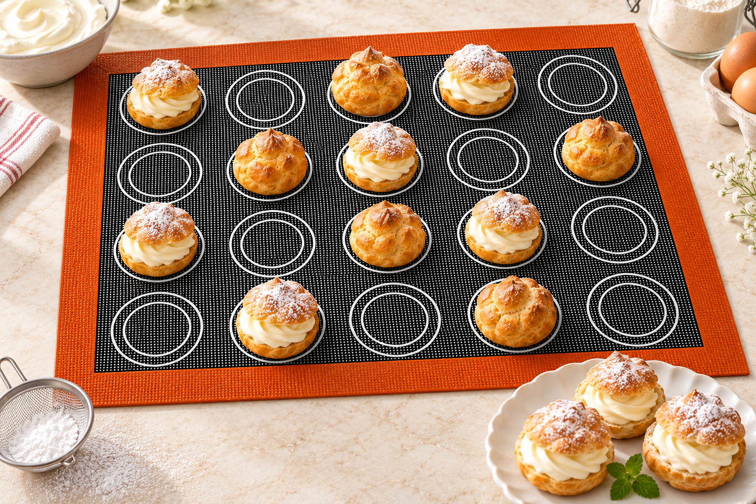 Air Silikonbackmatte Éclair & Choux | 30 x 40 cm