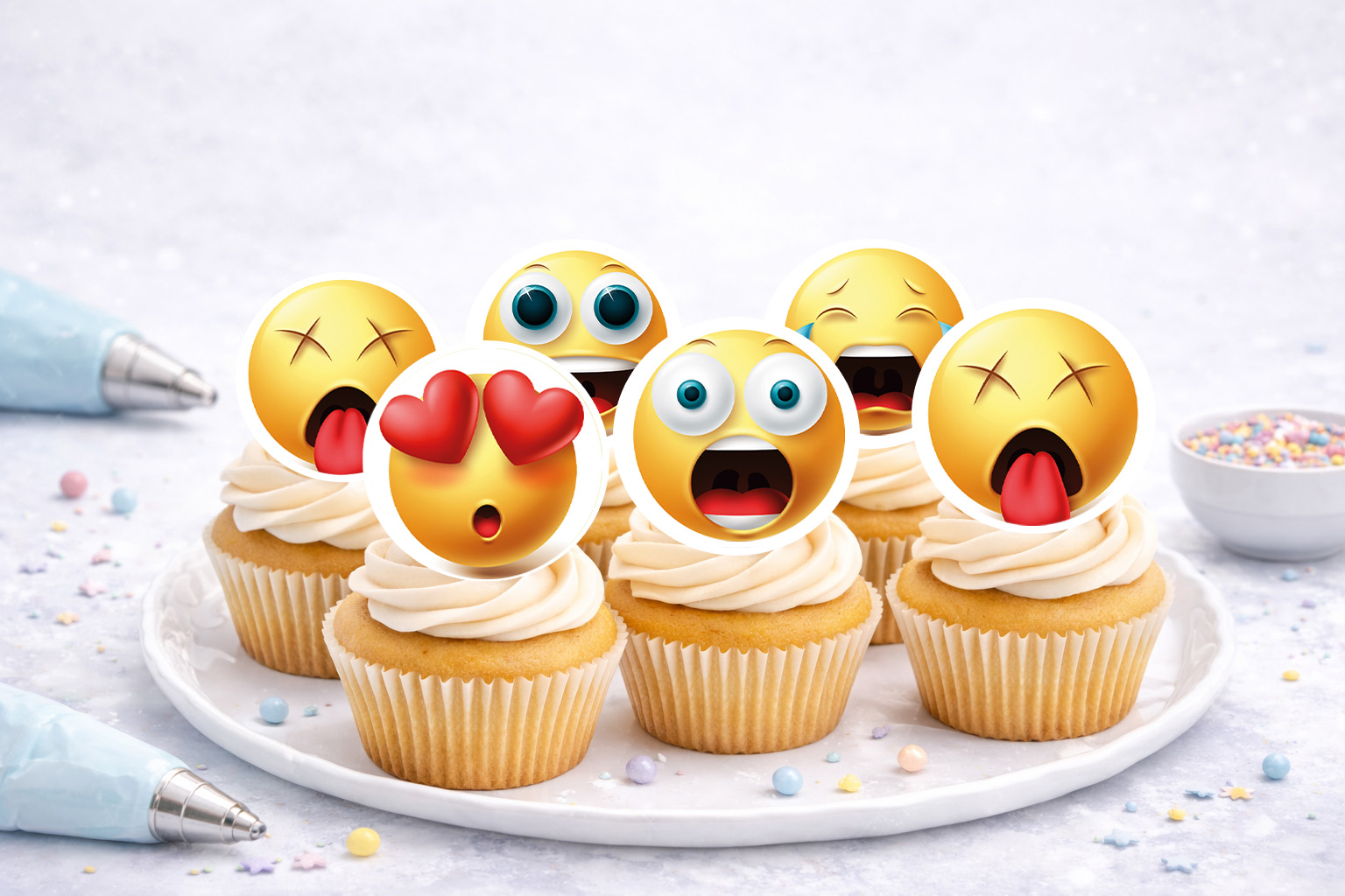 Muffinaufleger Smiley / Emoji  