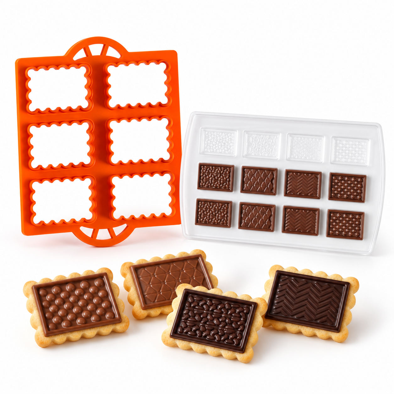 Ausstecher Set Cookies & Schokoladenkeks – 2-teilig mit Schokoladenform