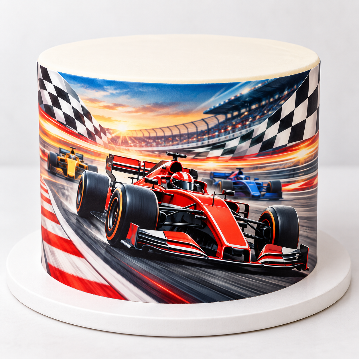 Deko-Fondant Formel 1 – Rennwagen Tortenumrandung Motorsport