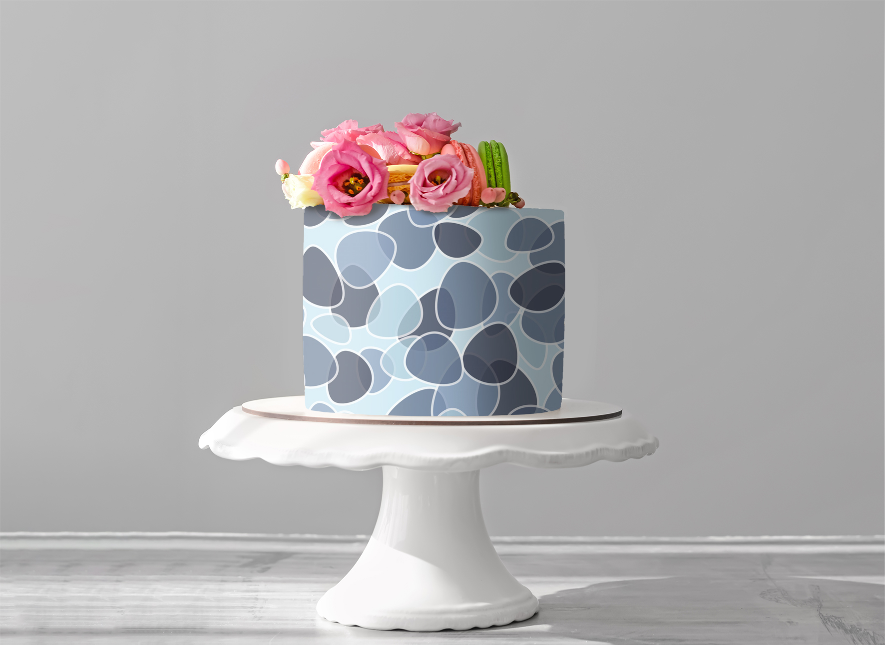 Deko Fondant Muster blau