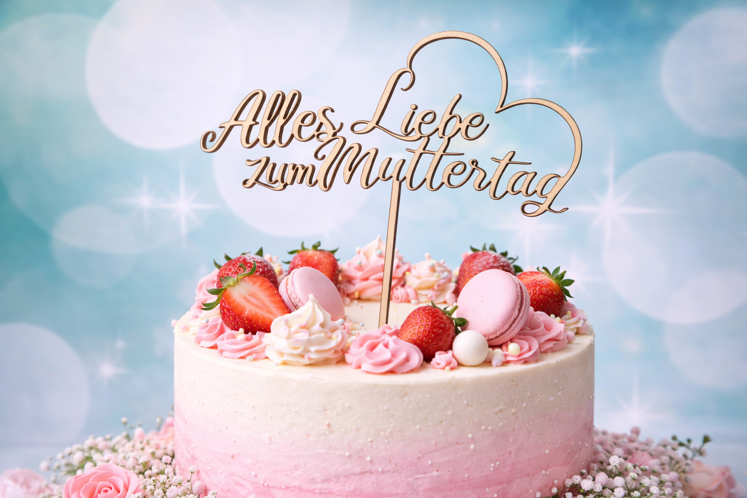 Cake Topper „Alles Liebe zum Muttertag“