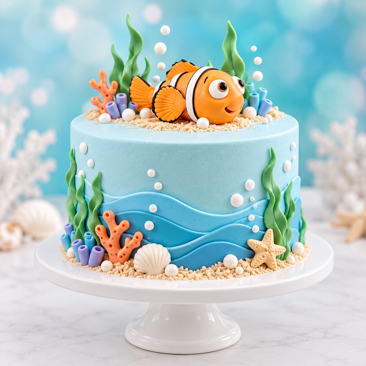Tortenfigur Fisch aus Zuckermasse - Nemo