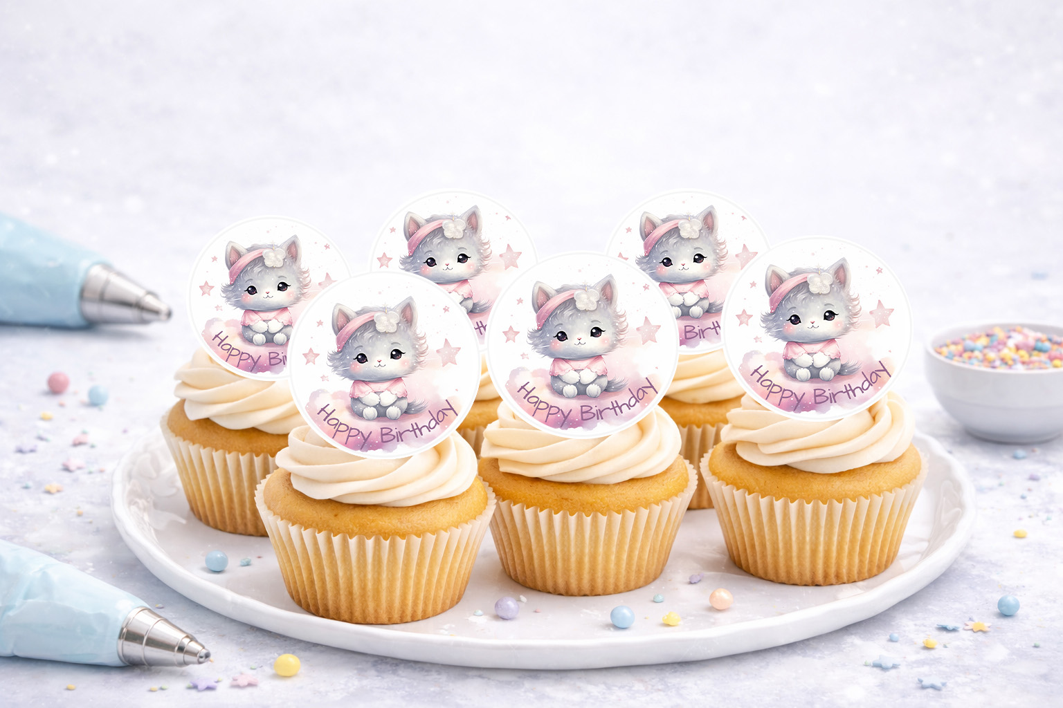 Muffinaufleger Geburtstag Katze