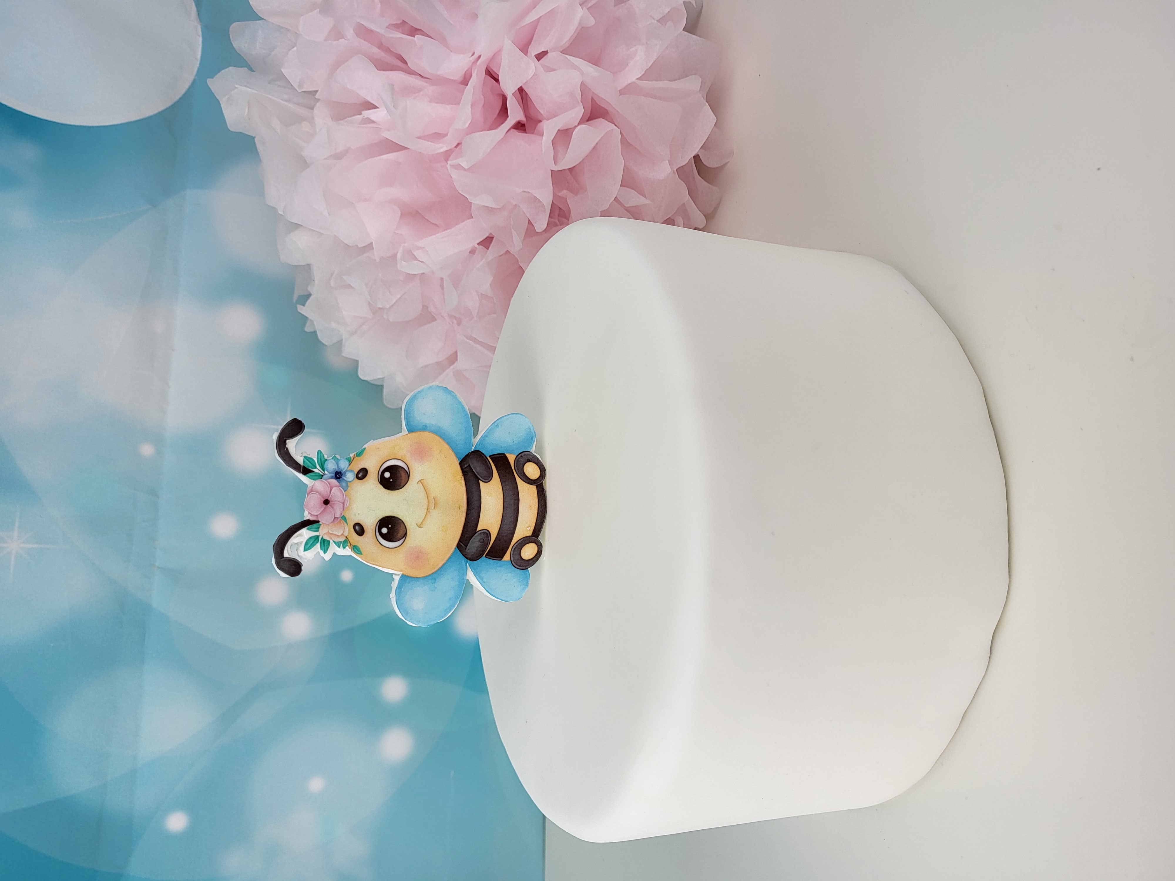 Cake Topper Biene mit Blumenkranz