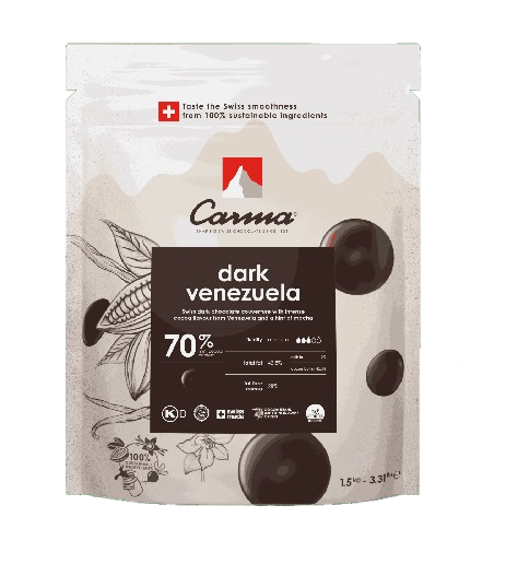 Carma Dark Venezuela 70% Dark couverture chocolate  1,5kg 