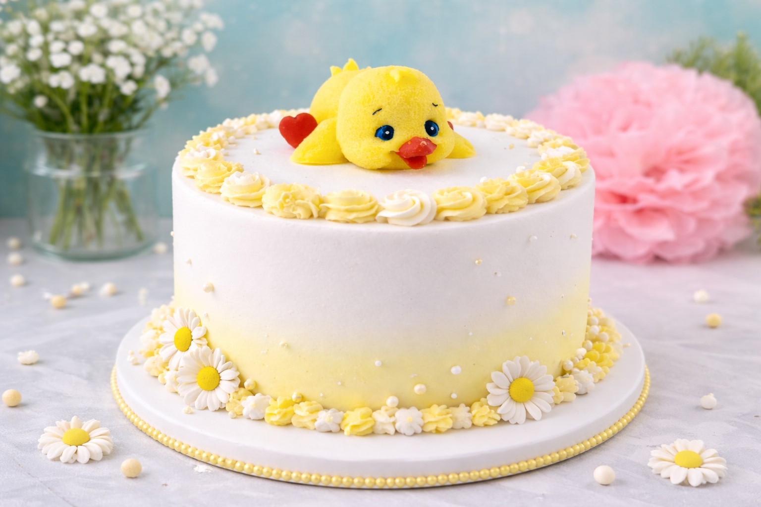 Schokoladenfigur Küken als essbare Tortendekoration aus feiner Schokolade, ca. 6 cm, Produktnr. S532.