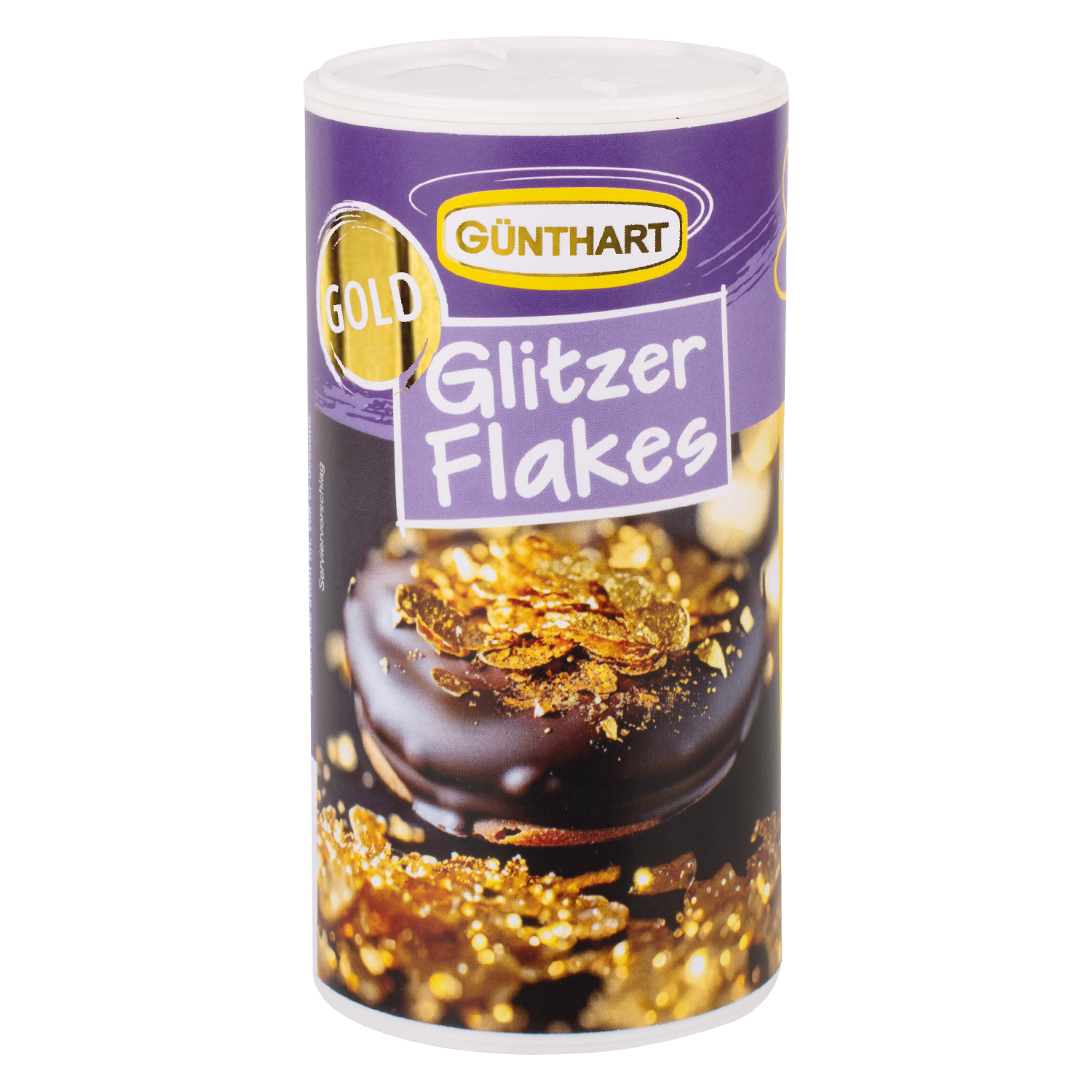 Glitzer Flakes Gold (50 g) von Günthart – essbare Tortendeko in Gold