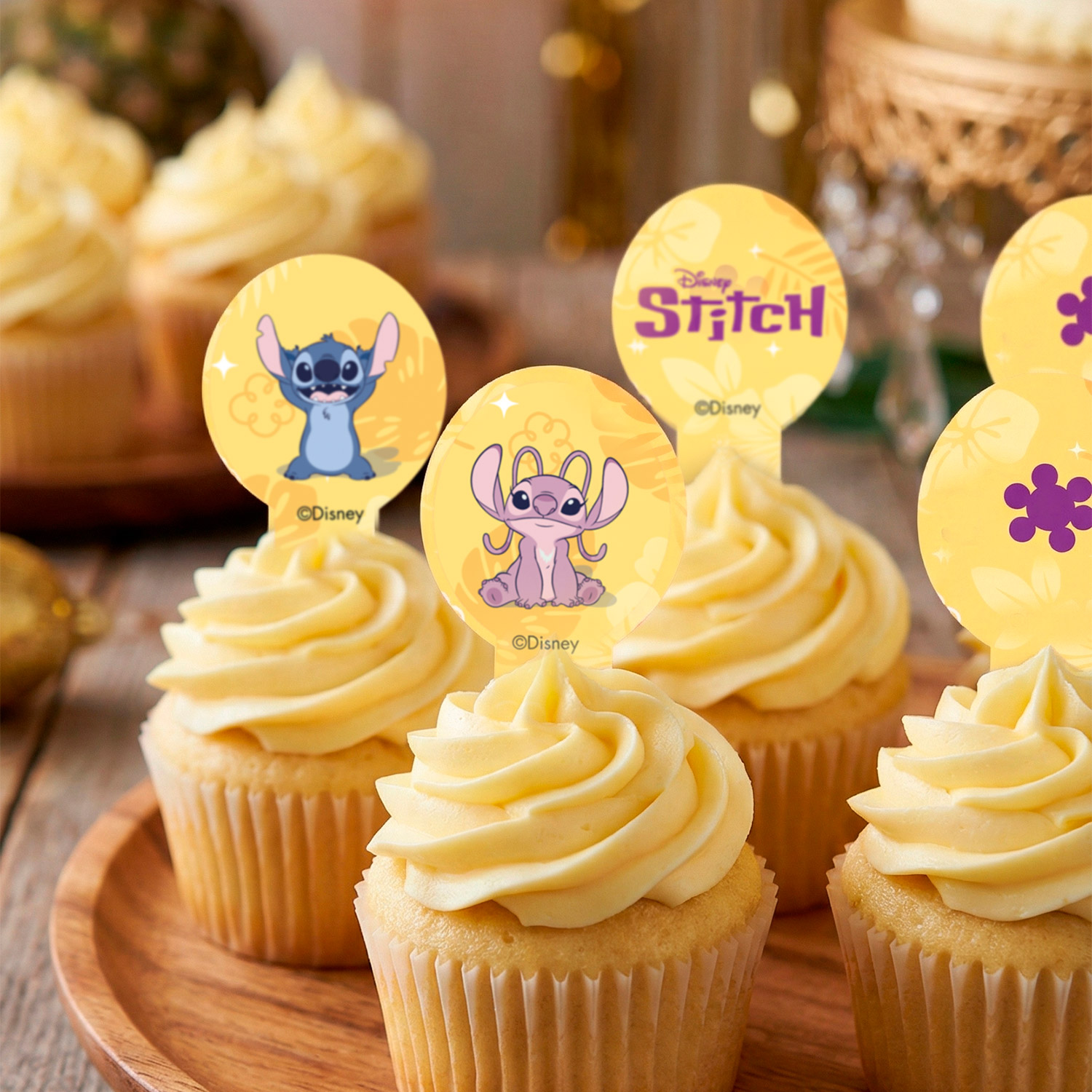 20 essbare Muffinaufleger Lilo & Stitch & Angel – 6,5 × 4 cm