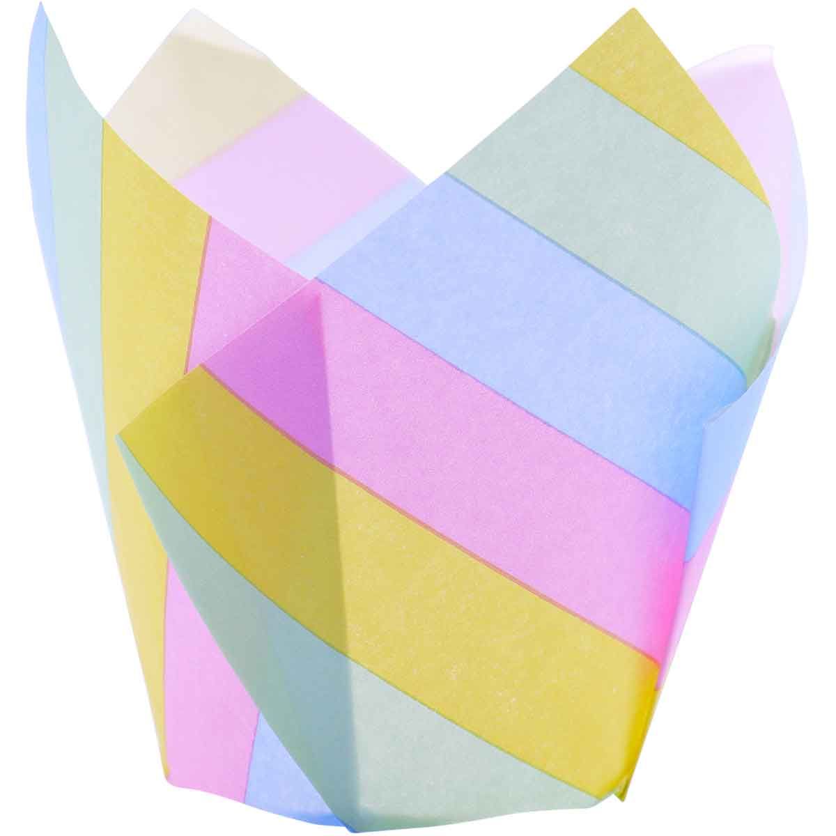 PME Tulpen Muffinförmchen Regenbogen-Streifen