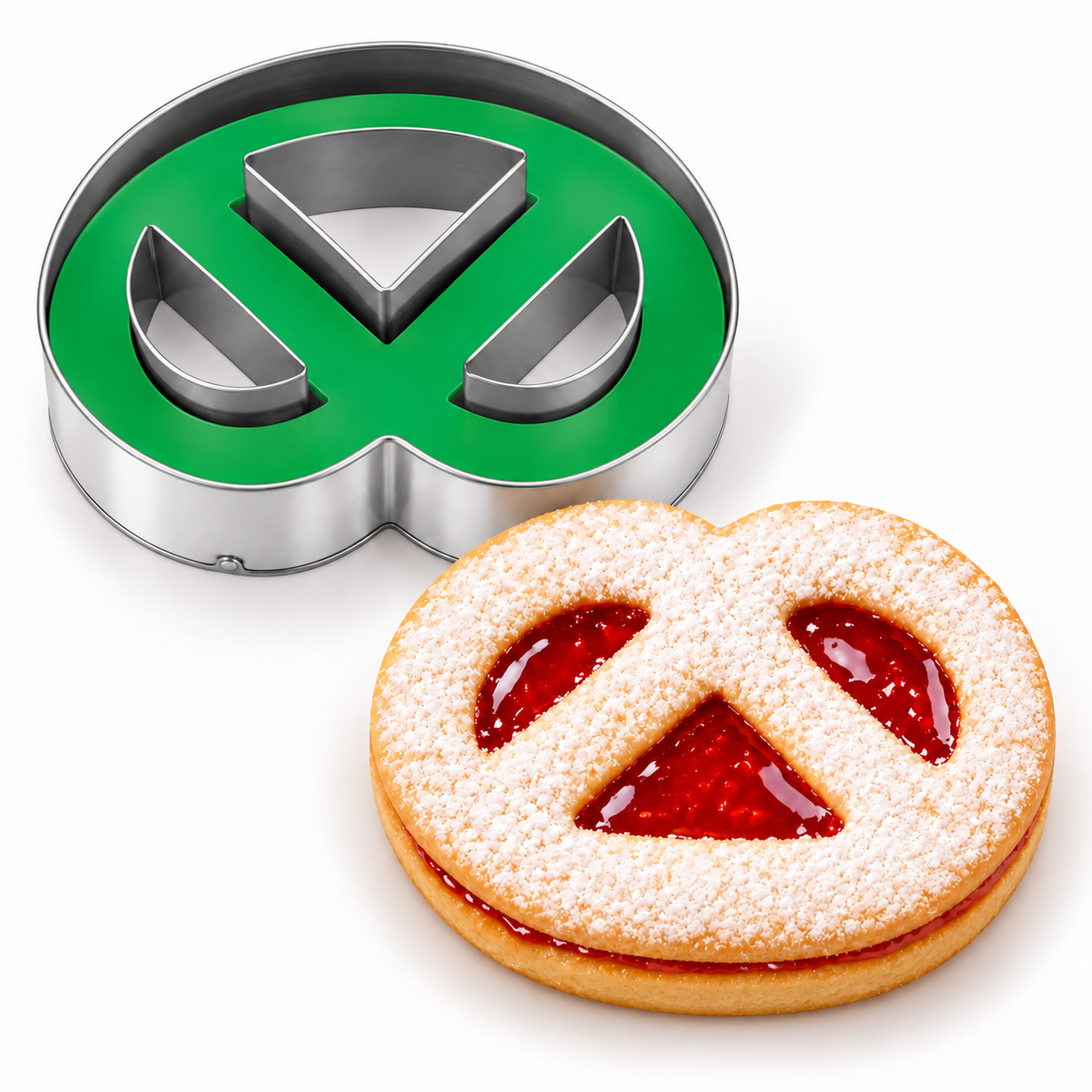 Linzer Ausstecher Brezel 6,5 cm – mit Auswerfer, nicht zerlegbar