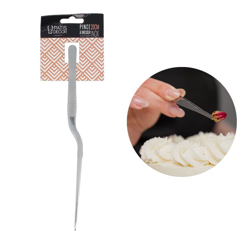 Edelstahl-Anrichtepinzette 20 cm – Präzisionspinzette für Dekoration & Feinarbeiten