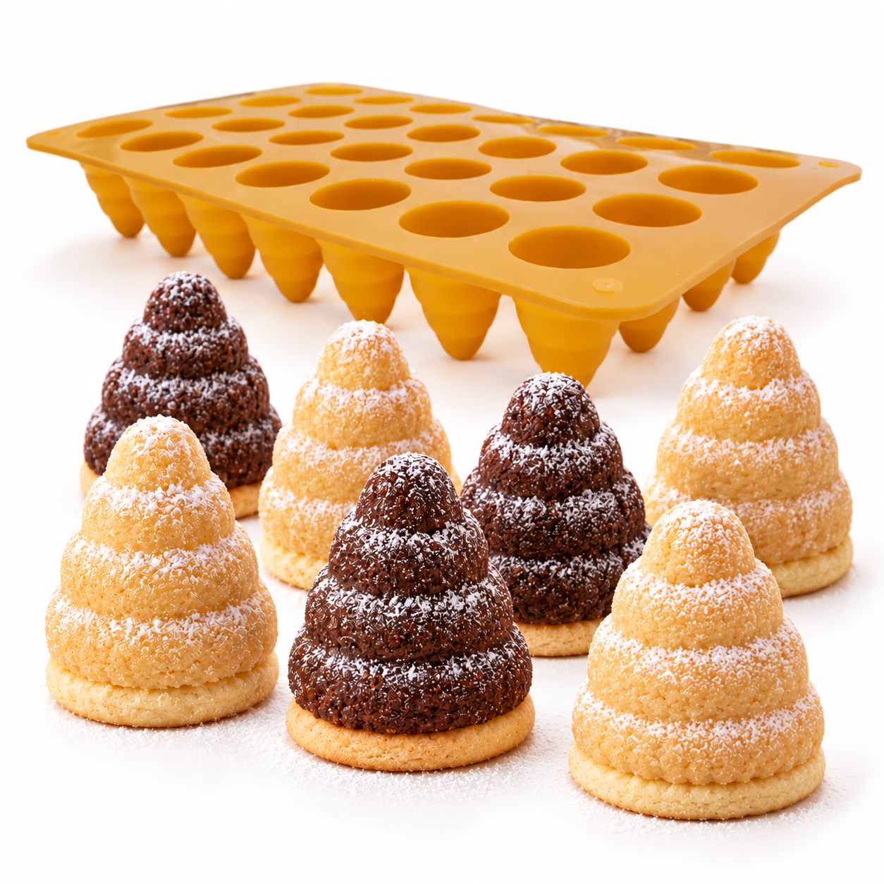 Silikonform Bienenkörbchen – Backform für gefüllte Bienenstöcke & Weihnachtskekse