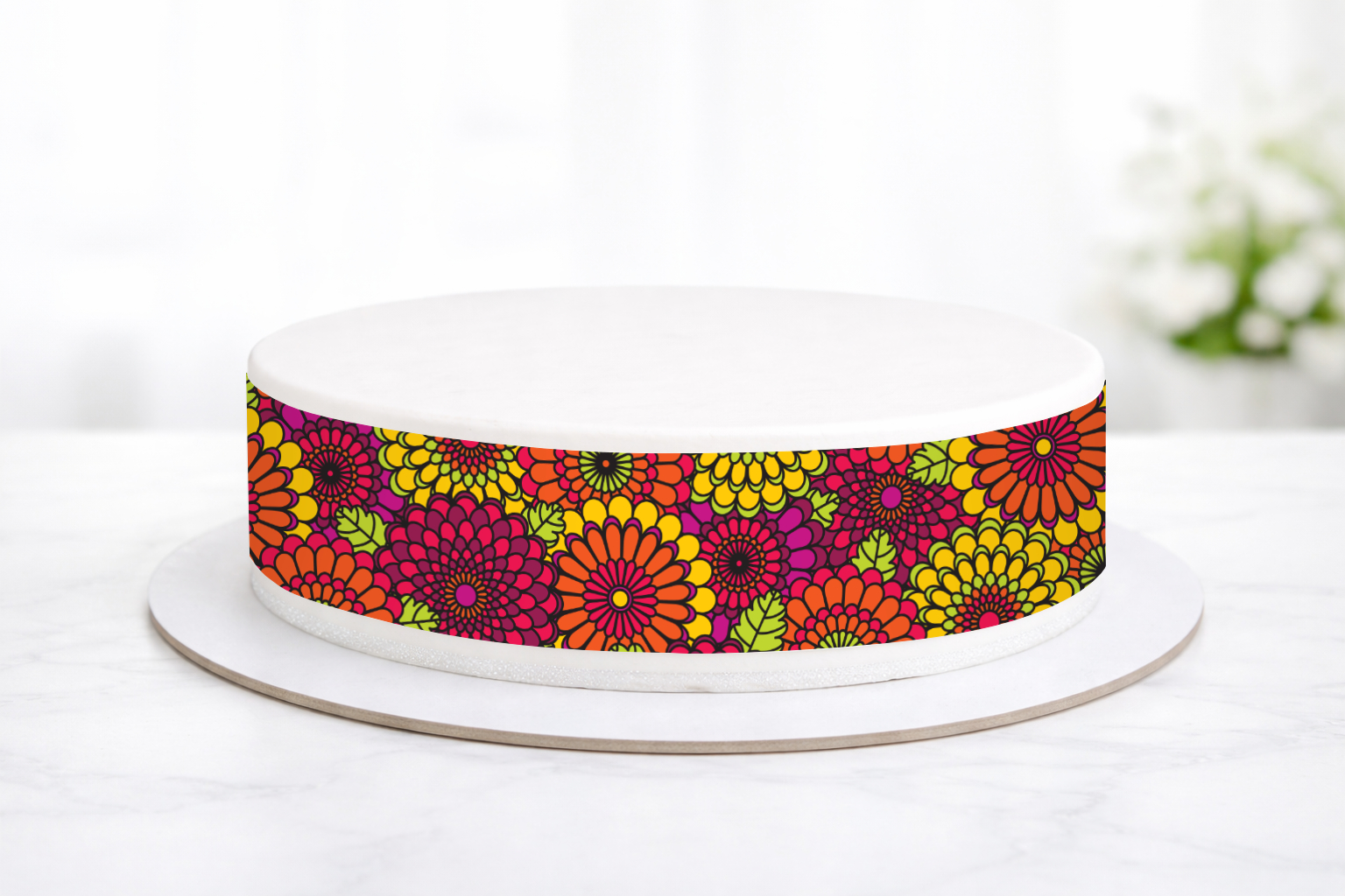 Tortenband Blumen