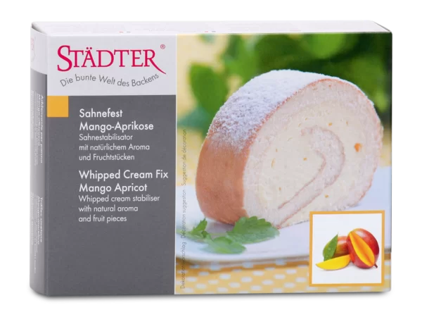 Sahnefest Mango-Aprikose 125 g – Sahnestabilisator mit Fruchtstücken