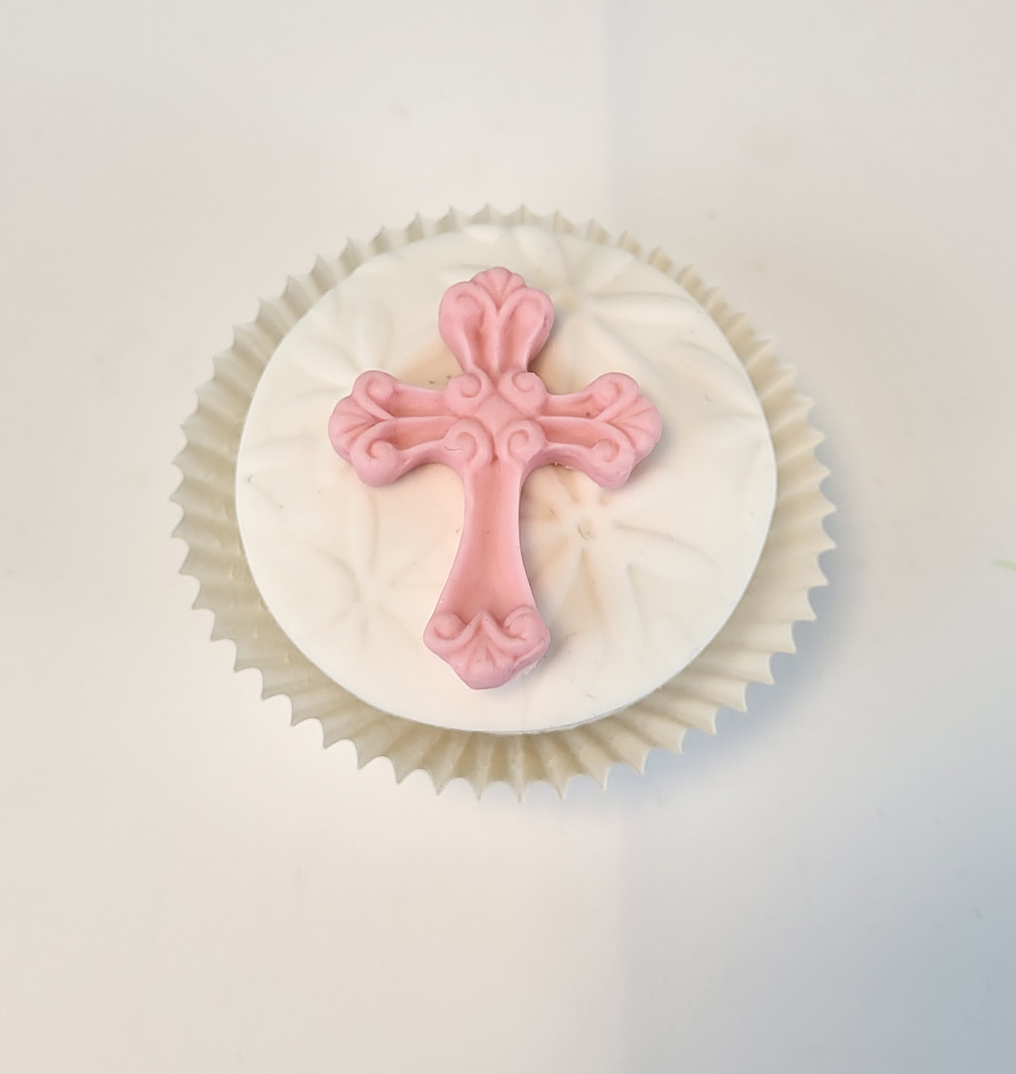 Zuckerdekoration Kreuz  in Rosa