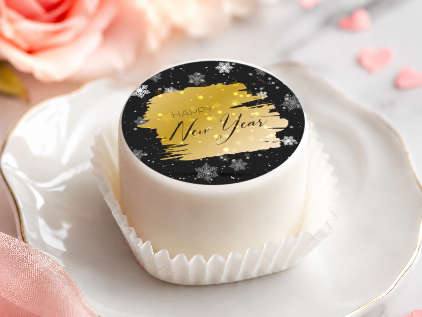 Petit Four - Punschkrapfen Aufleger Silvester