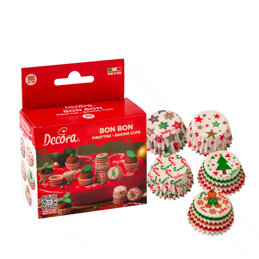 Weihnachtliche Bonbon- Mini-Muffinförmchen – 100 Stück