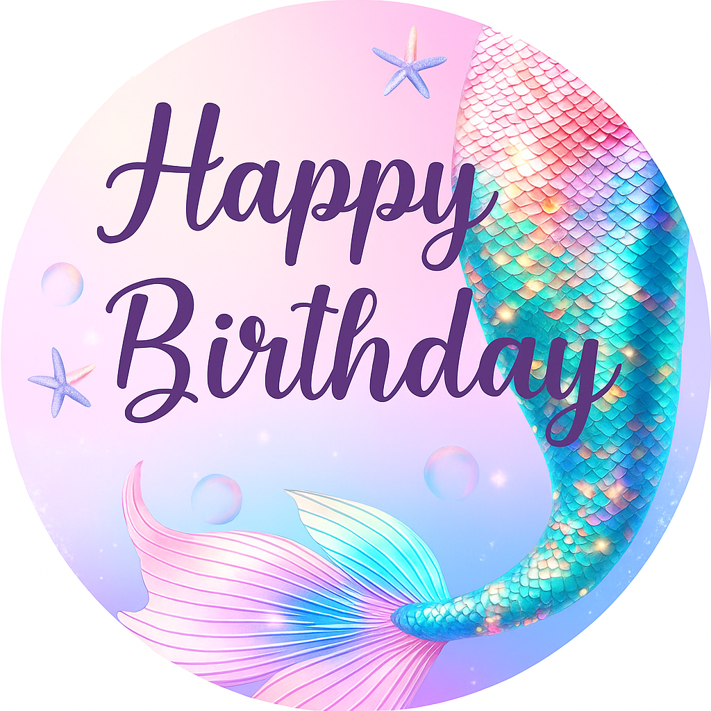 Tortenaufleger Meerjungfrau Happy Birthday