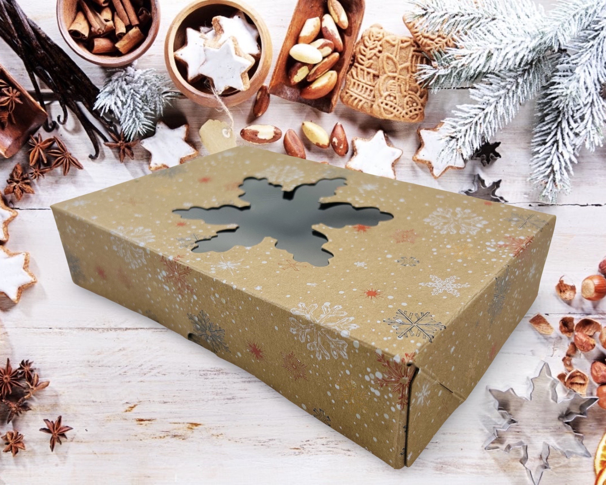 Keks- und Mehlspeisschachtel Weihnachten – 22 × 15 × 5 cm