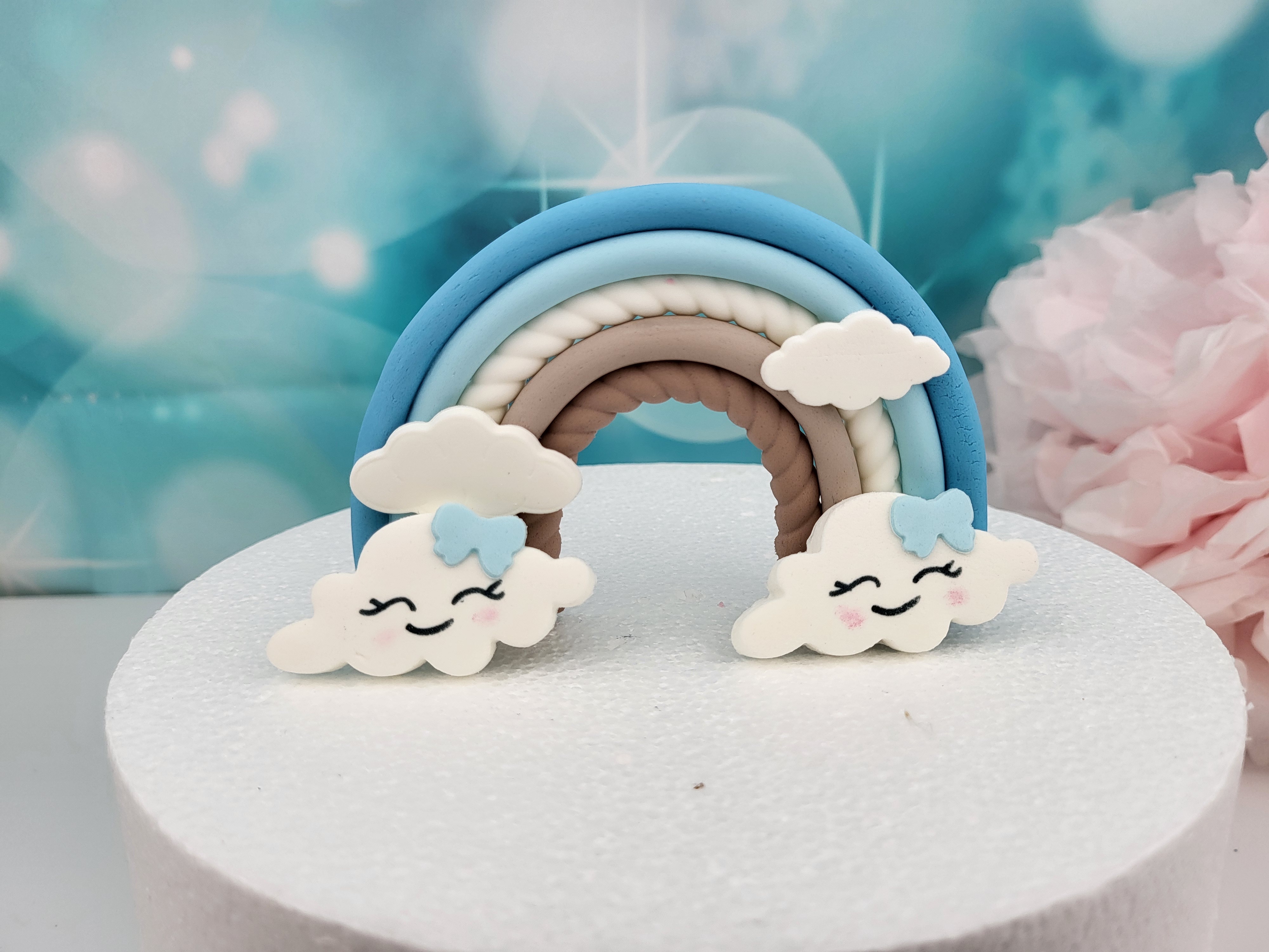 Cake Topper Regenbogen mit Wolken  