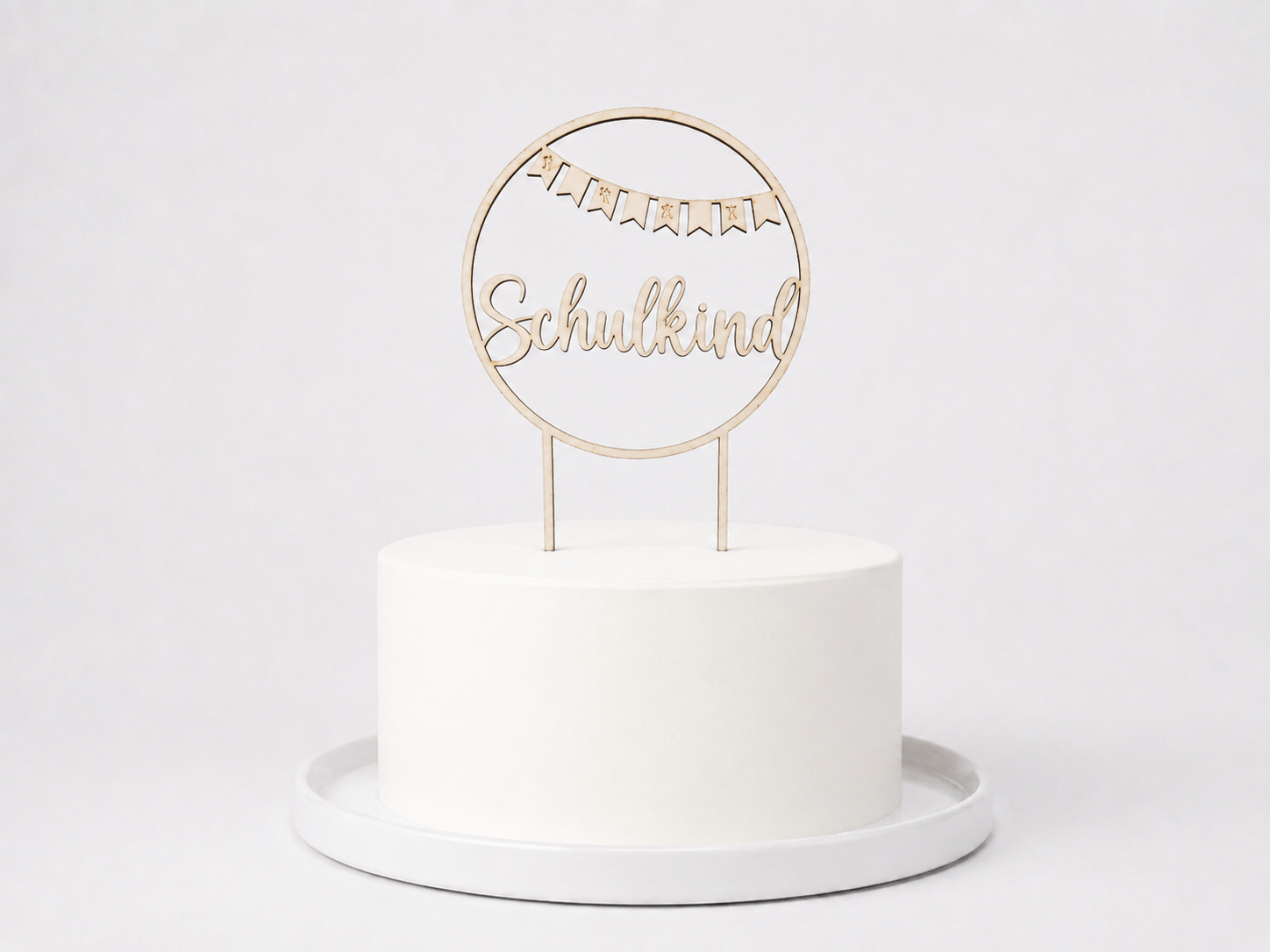 Einschulung Caketopper  Schulkind mit Wimpelkette T3
